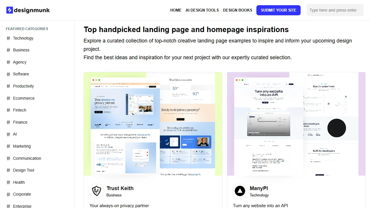 Screenshot of DesignMunk