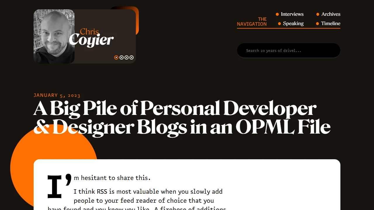 Screenshot of Developer Blog List