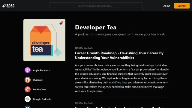 Screenshot of Developer Tea