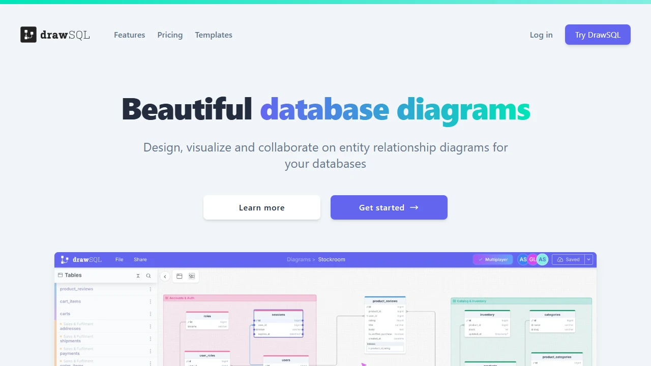 Screenshot of DrawSQL
