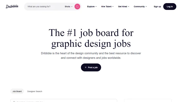 Screenshot of Dribbble Jobs