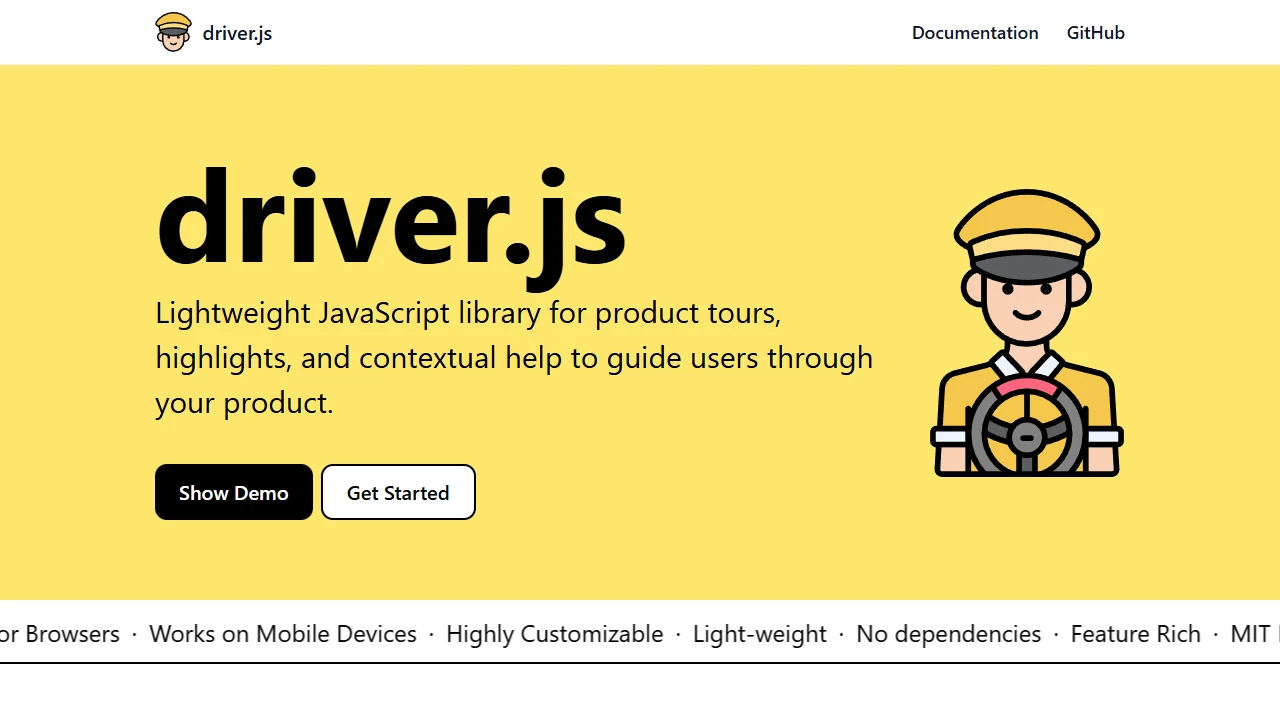 Screenshot of Driver.js