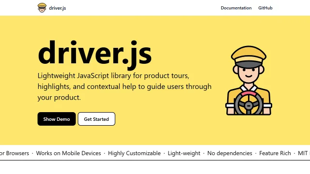 Screenshot of Driver.js