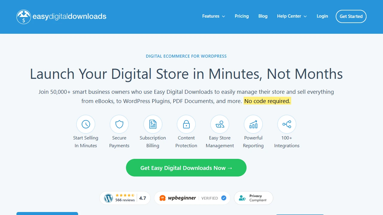 Screenshot of Easy Digital Downloads