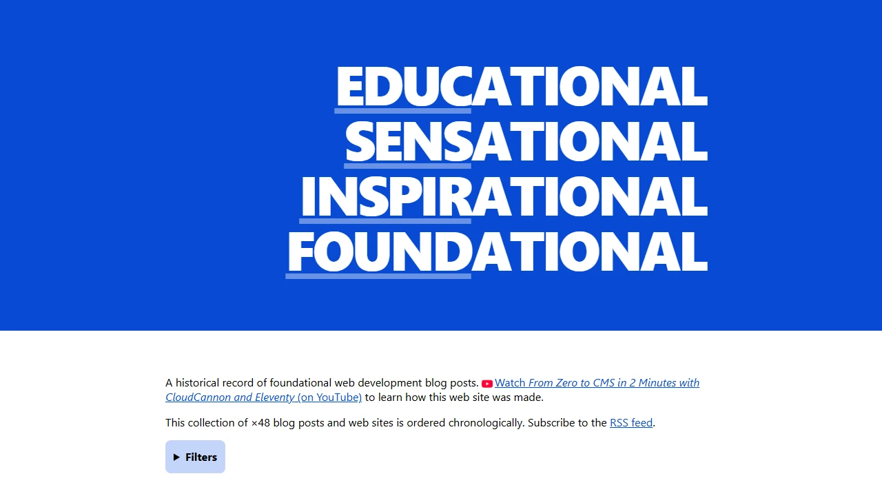 Screenshot of Educational Sensational Inspirational Foundational