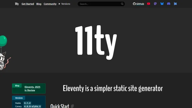 Screenshot of Eleventy