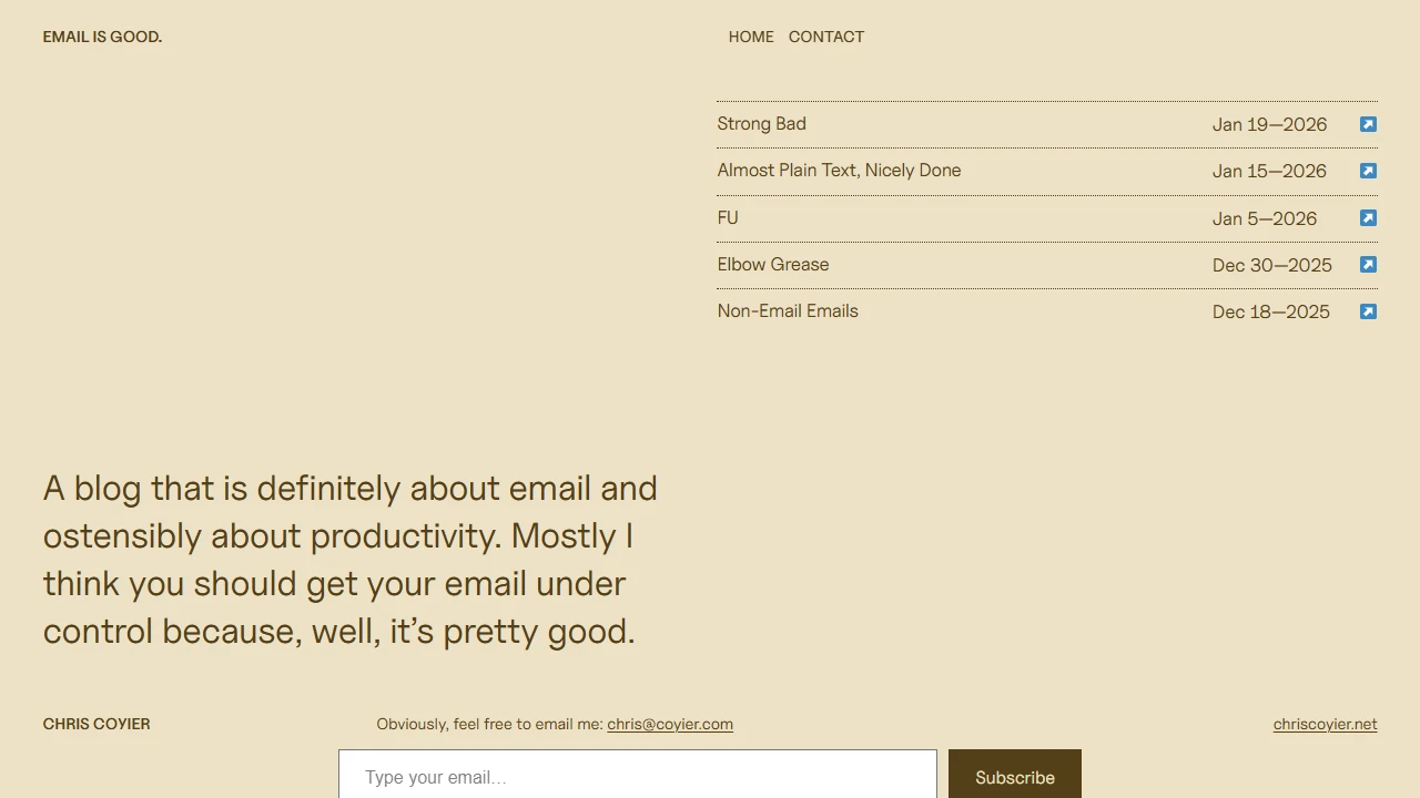 Screenshot of Email is Good