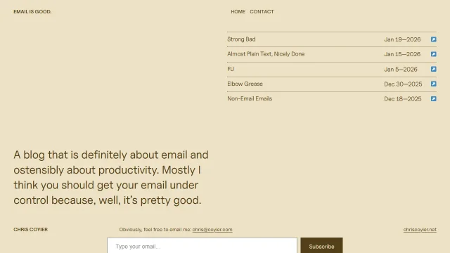 Screenshot of Email is Good