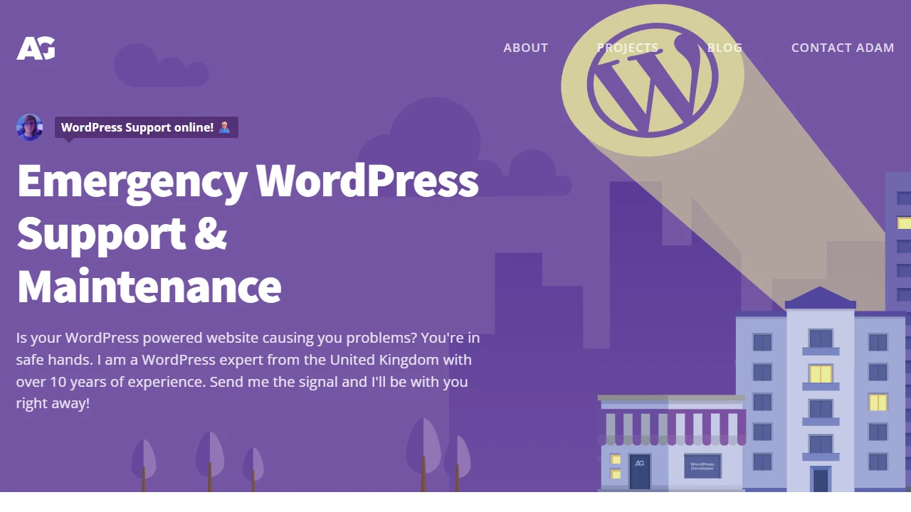 Screenshot of Emergency WordPress Support