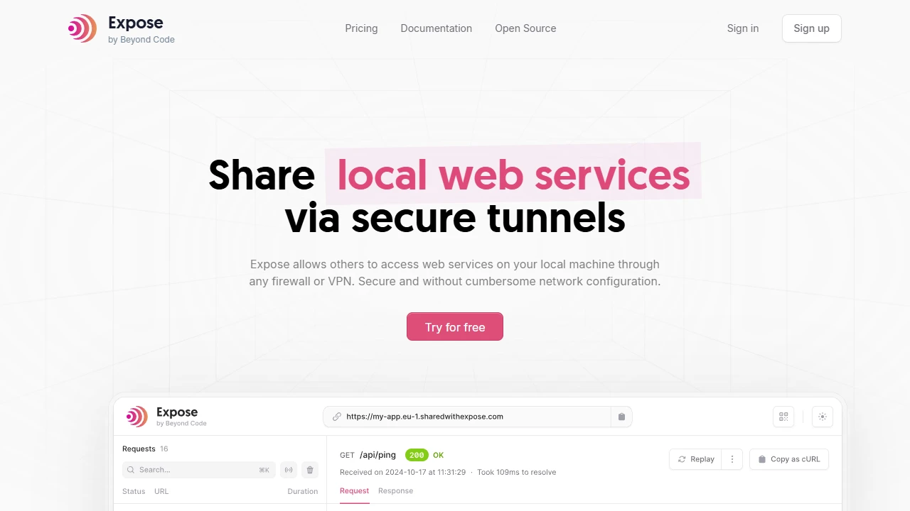 Screenshot of Expose