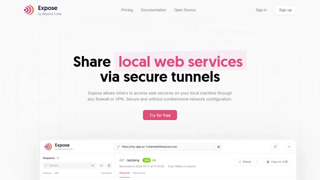 Screenshot of Expose