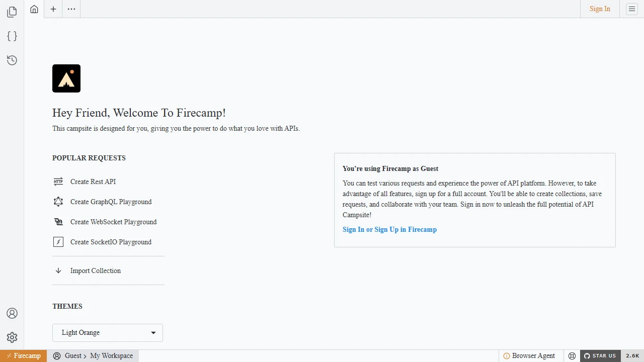 Screenshot of Firecamp