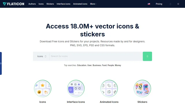 Screenshot of FlatIcon