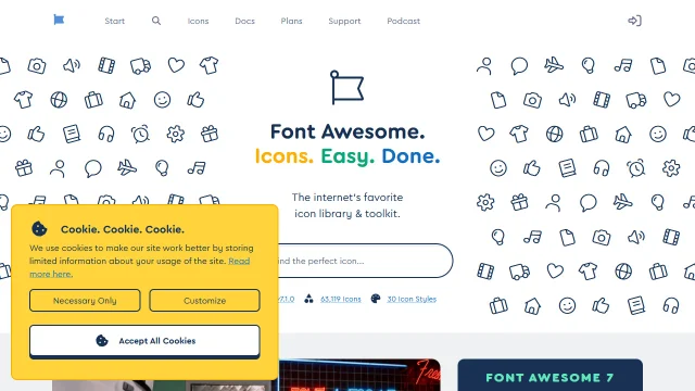 Screenshot of FontAwesome