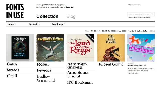 Screenshot of Fonts In Use