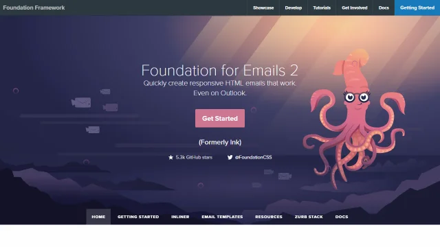 Screenshot of Foundation for Emails