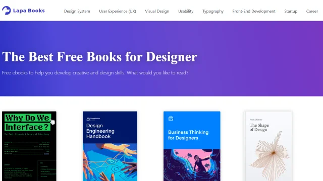 Screenshot of Free Books for Designers