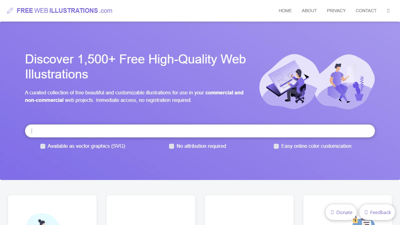 Screenshot of Free Web Illustrations