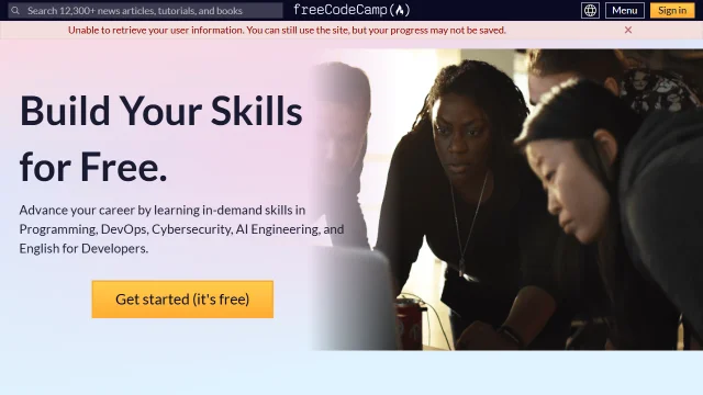Screenshot of freeCodeCamp