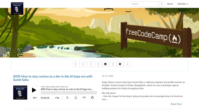 Screenshot of freeCodeCamp Podcast