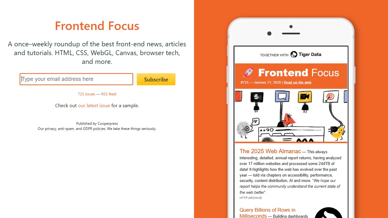 Screenshot of Frontend Focus