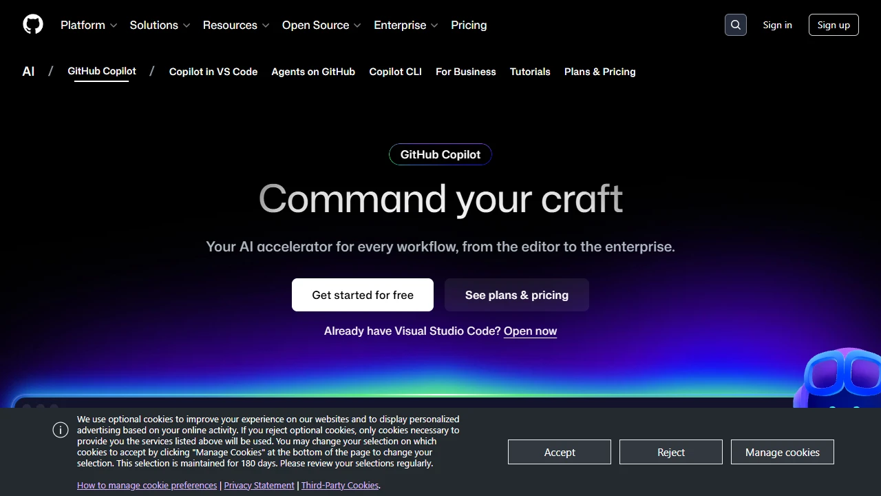Screenshot of GitHub Copilot