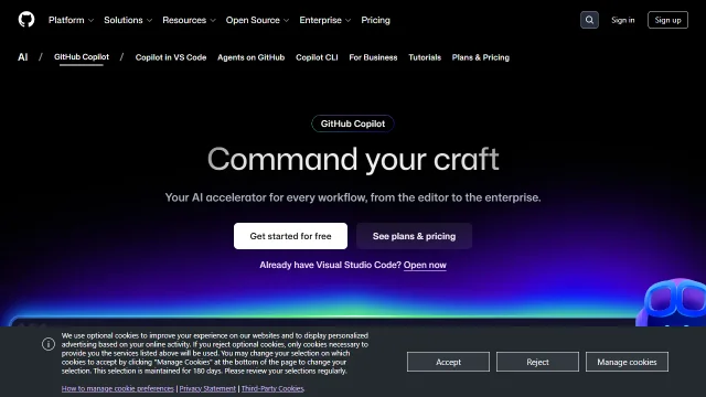 Screenshot of GitHub Copilot