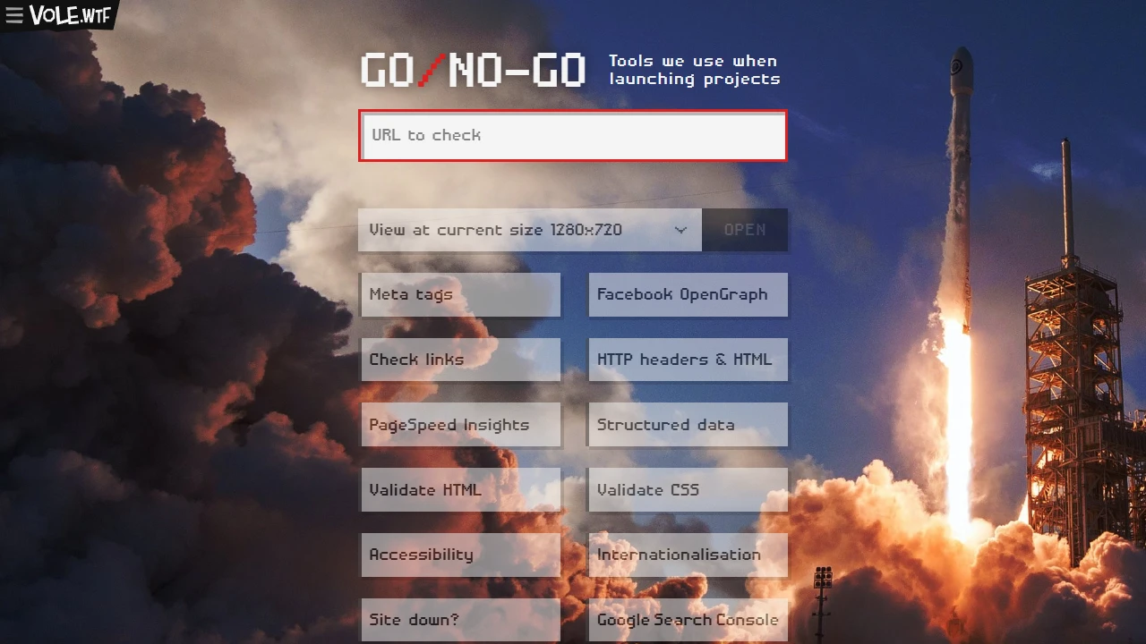 Screenshot of GO/NO-GO