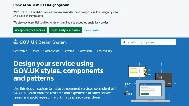 Screenshot of GOV.UK Design System
