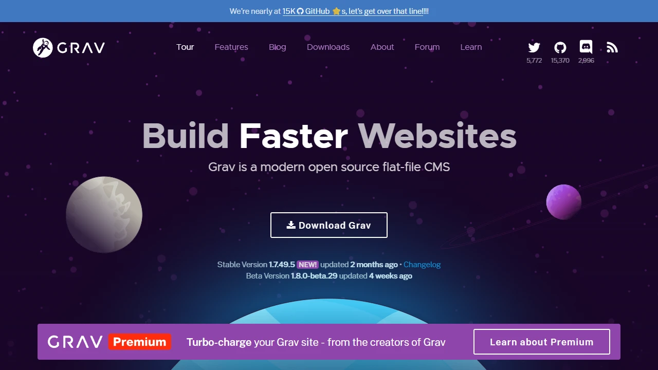 Screenshot of Grav CMS