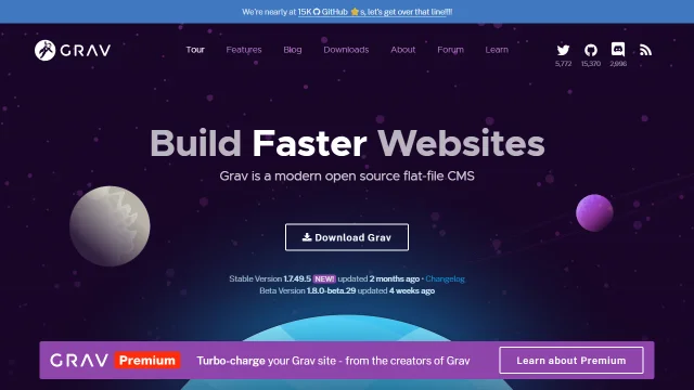 Screenshot of Grav CMS