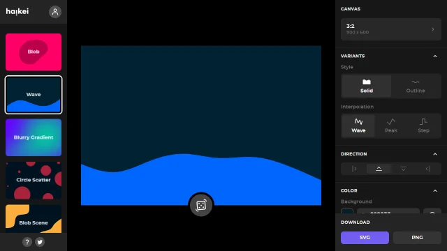 Screenshot of Haikei SVG Pattern Generator