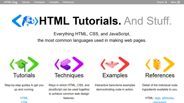 Screenshot of HTML Dog