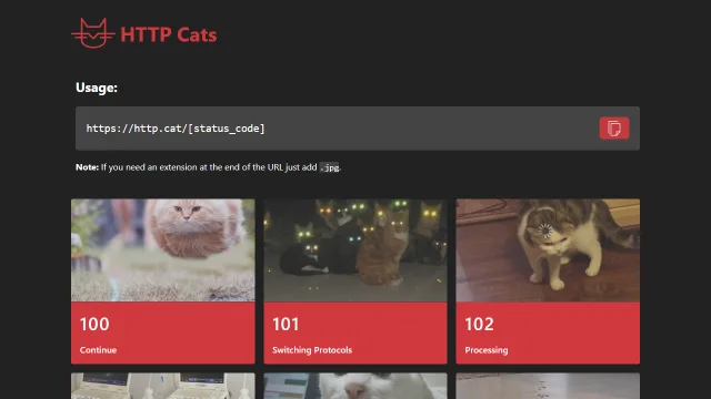 Screenshot of HTTP Cats