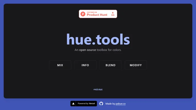 Screenshot of hue.tools