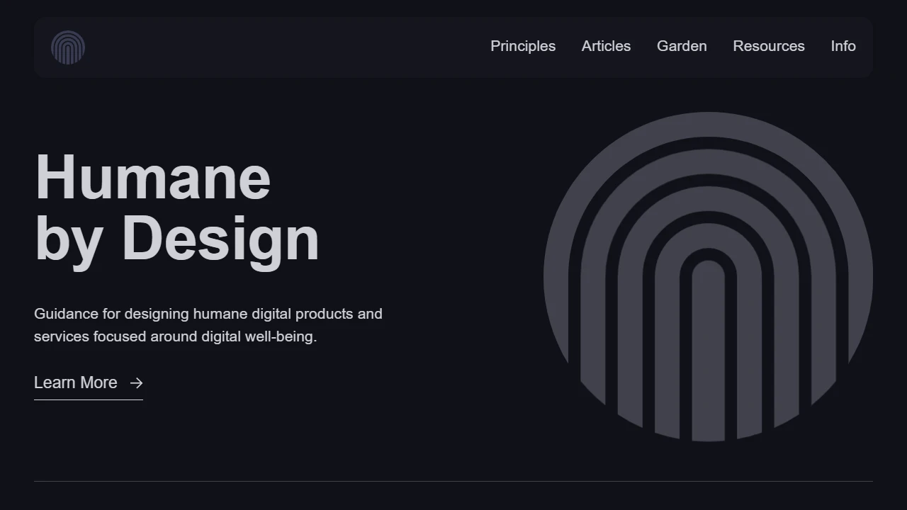 Screenshot of Humane by Design