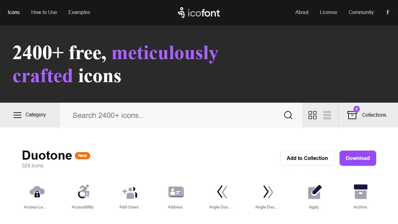 Screenshot of Icofont