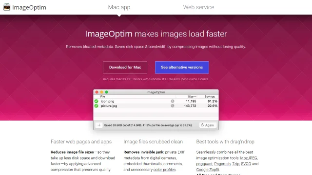 Screenshot of ImageOptim