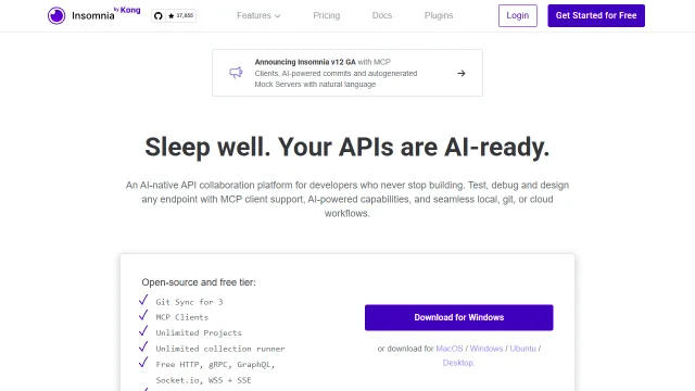 Screenshot of Insomnia