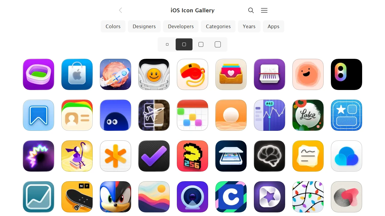 Screenshot of iOS Icon Gallery