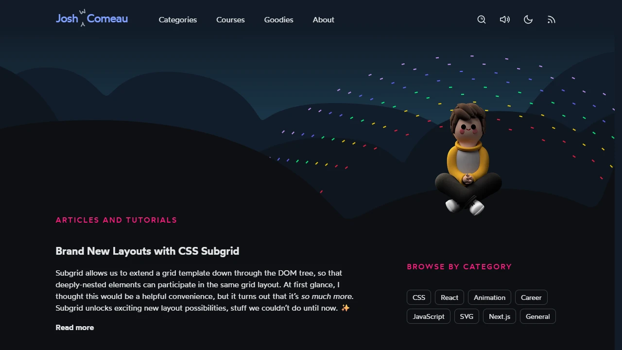 Screenshot of Josh W Comeau