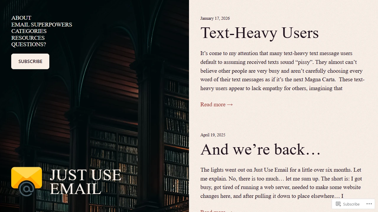 Screenshot of Just Use Email