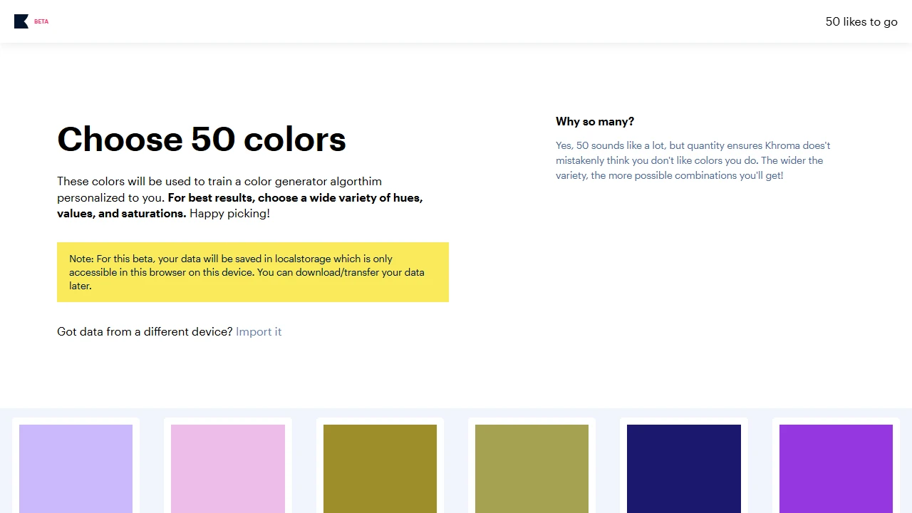 Screenshot of Khroma