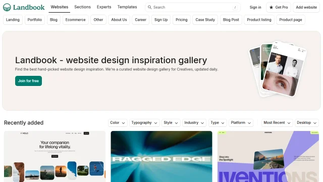Screenshot of Land-book