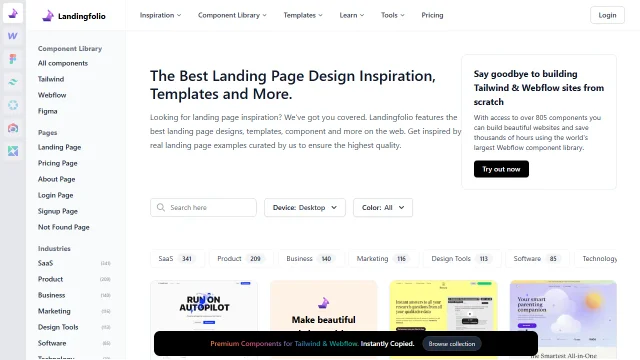 Screenshot of Landingfolio