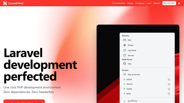 Screenshot of Laravel Herd