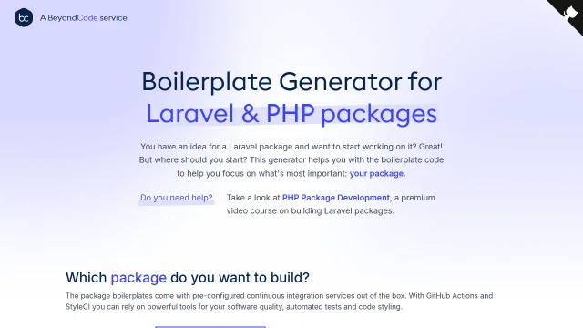 Screenshot of Laravel/PHP Package Boilerplate