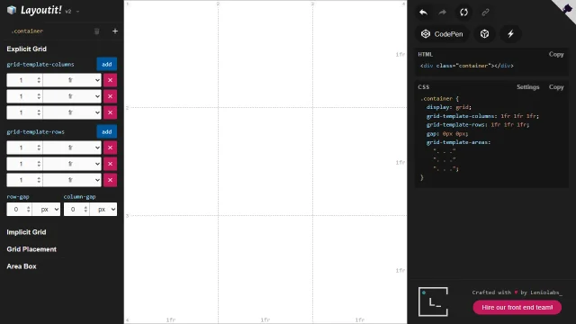 Screenshot of Layoutit