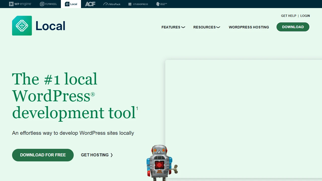 Screenshot of Local WP