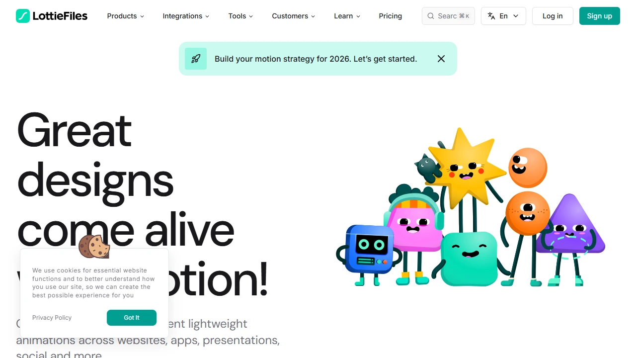 Screenshot of LottieFiles